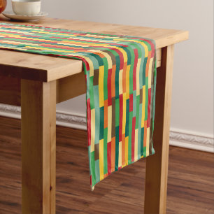 Earth tone geometric elegant table runner