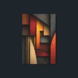 Earth Tone Geometric Layers Abstract Canvas Print<br><div class="desc">Overlapping geometric forms in deep charcoal, terracotta, burnt sienna, golden mustard, and soft ochre create a richly textured abstract composition. Sharp edges and subtle concrete-like grain give the shapes depth and tactile realism, while the warm, earthy palette evokes desert rock, aged architecture, layered emotion, and grounded strength. The design balances...</div>