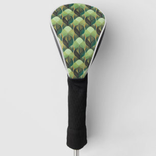 Earth Tone Green Geometric Vintage Pattern Golf Head Cover