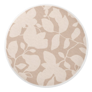 Earth Tone Magnolia sand beige mono Ceramic Knob