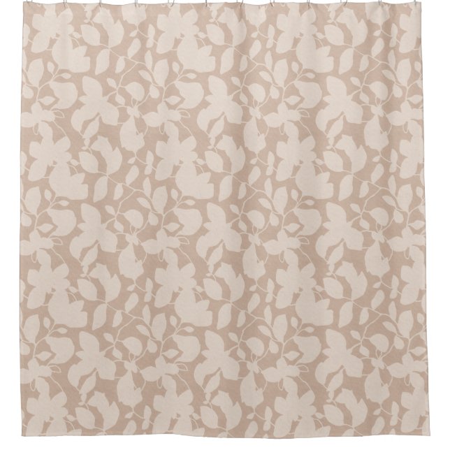Earth Tone Magnolia sand beige mono Shower Curtain (Front)