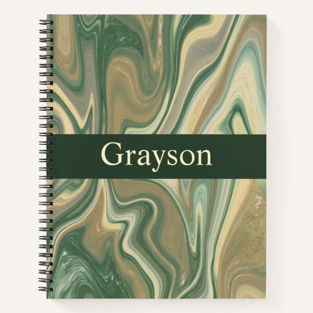 Earth Tone Marble Abstract Notebook (Front)