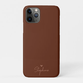 Earth Tone Minimalist Heart Personalised Gift Name Case-Mate iPhone Case