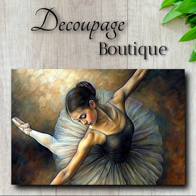 Earth Tone Oil Ballerina Dancer Decoupage Tissue Paper (Earth Tone Oil Ballerina Decoupage Tissue Paper)