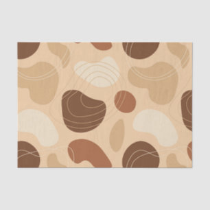 Earth tone organic shapes pattern tissue paper