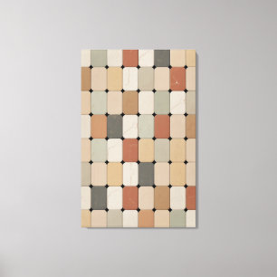 Earth Tone Organic Tile Weave Canvas Print