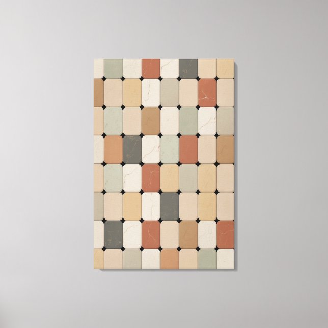 Earth Tone Organic Tile Weave Canvas Print (Front)