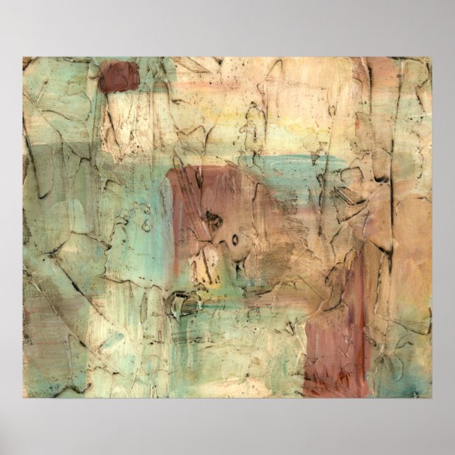 Earth Tone Painting with Cracked Surface Poster (Front)