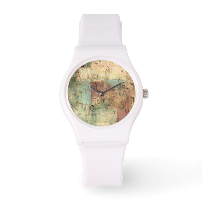 Earth Tone Painting with Cracked Surface Watch (Front)