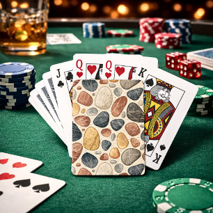 Earth Tone Pebble Tile Pattern Playing Cards