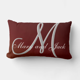 Earth Tone Red 3d Monogram Lumbar Cushion