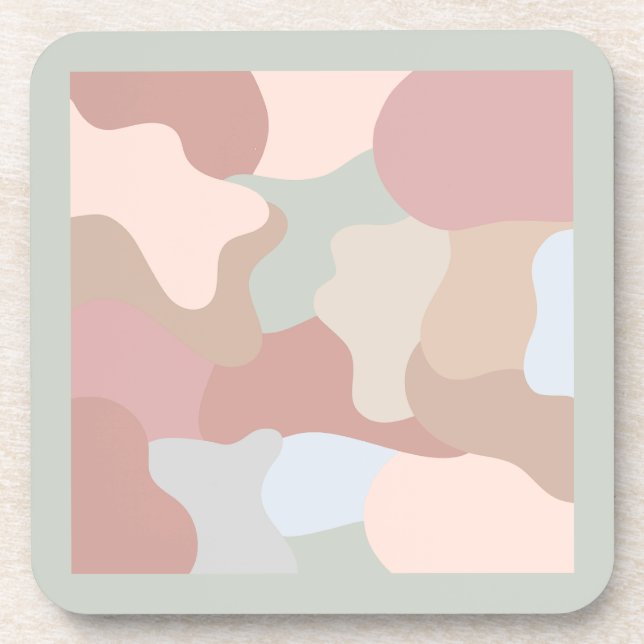 Earth Tone Shapes Coaster (Front)