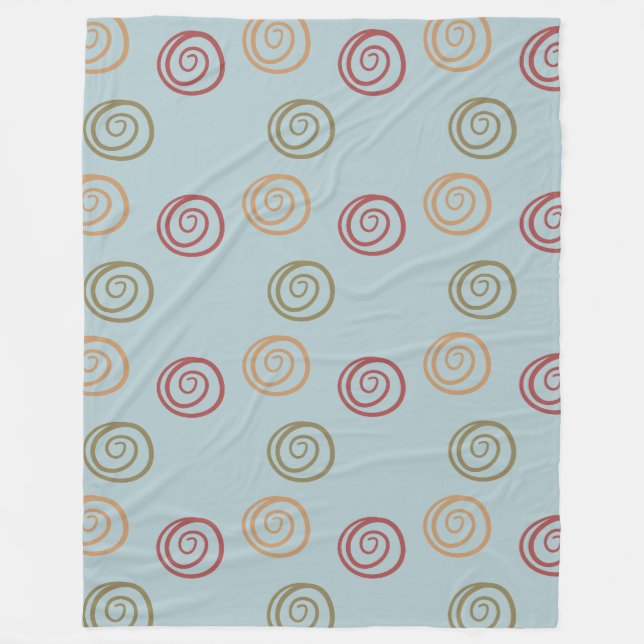 Earth Tone Spirals Fleece Blanket (Front)