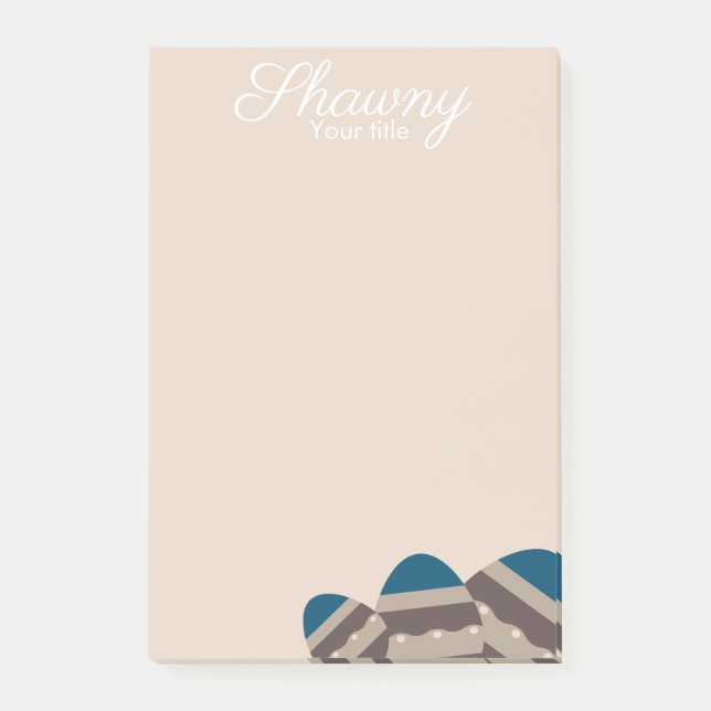 Earth Tone Spring Easter Egg Post-it Notes (Front)