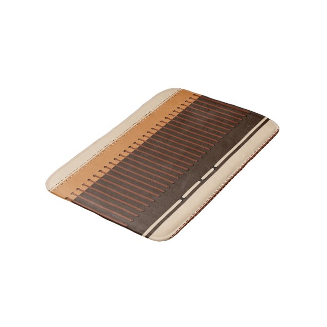 Earth Tone Stripes Minimalist Home Decor Bath Mat (Angled)