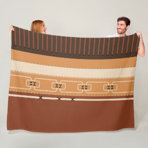 Earth Tone Stripes Minimalist Home Decor Fleece Blanket