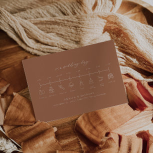 Earth Tone Terracotta Wedding Timeline Insert Card
