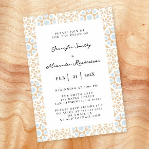 Earth-tone Tile Wedding Invitation