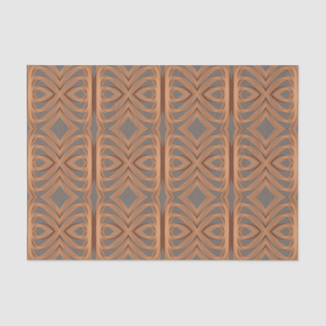 Earth Tone Tribal Ribbon Abstract Pattern Art  Tissue Paper (Front)