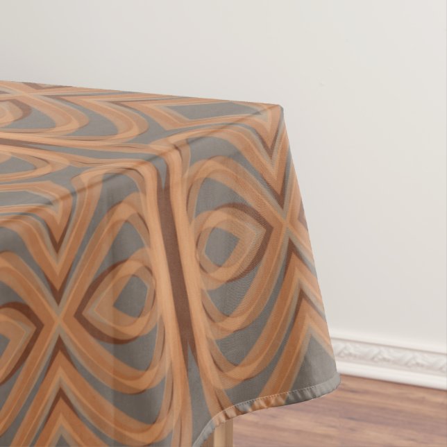 Earth Tone Tribal Ribbons Abstract Pattern Art Tablecloth (In Situ)