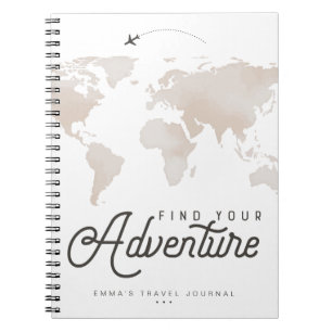 Earth Tone Watercolor Map Travel Journal Gift