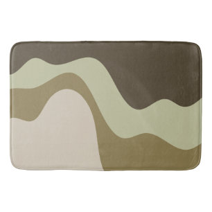 Earth Tone Waves Abstract Art Bath Mat