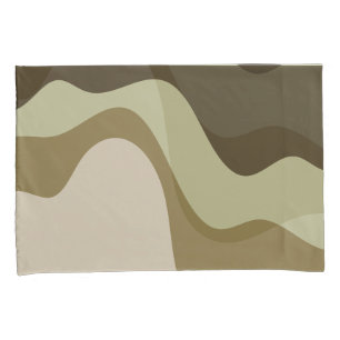 Earth Tone Waves Abstract Art Throw Pillow Pillowcase