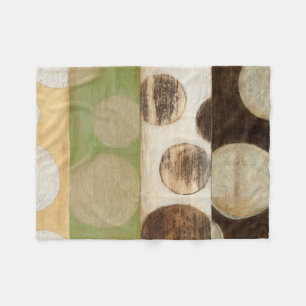 Earth Tone Wood Panel Painting with Circles Fleece Blanket