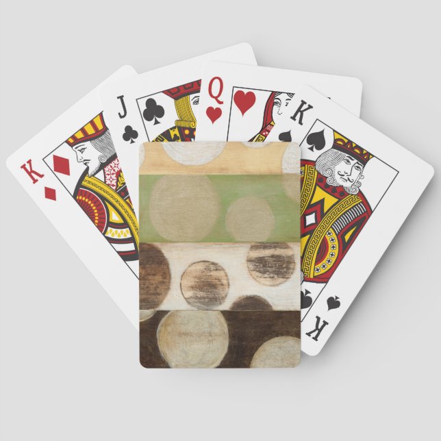 Earth Tone Wood Panel Painting with Circles Playing Cards (Back)