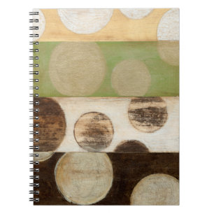 Earth Tone Wood Panel Painting with Circles Spiral Notebook