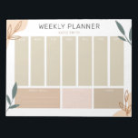 Earth-Toned Abstract & Green Leaves Weekly Planner Notepad<br><div class="desc">Write your weekly tasks and goals in this modern and chic earth-toned abstract notepad with green leaves design. Personalise it with your name.</div>