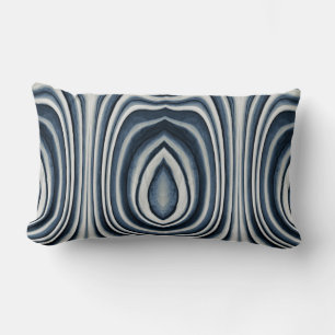 Earth Toned Blue Abstract Pattern Lumbar Cushion