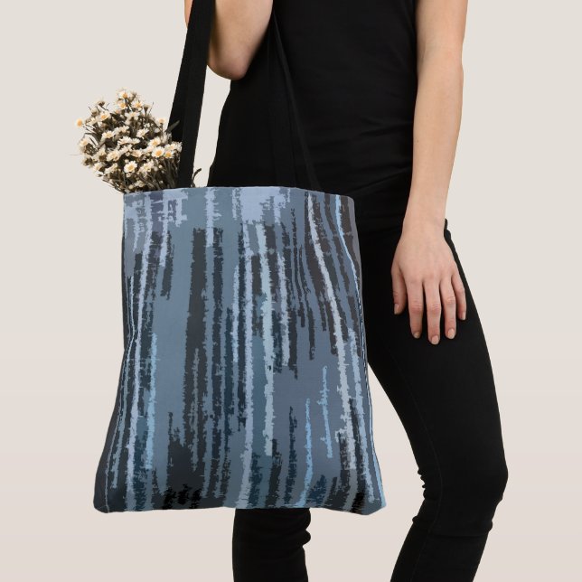 Earth Toned Blue Abstract Pattern Tote Bag (Close Up)