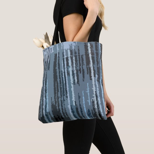 Earth Toned Blue Abstract Pattern Tote Bag (Close Up)
