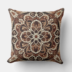 Earth-toned Mandala Pattern: Harmony of Nature Cushion