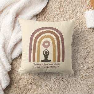 Earth-Toned Mindfulness Rainbow Yoga Design Cushion