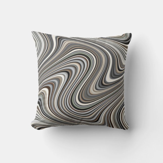 Earth Toned Multicolored Abstract Pattern Cushion (Front)