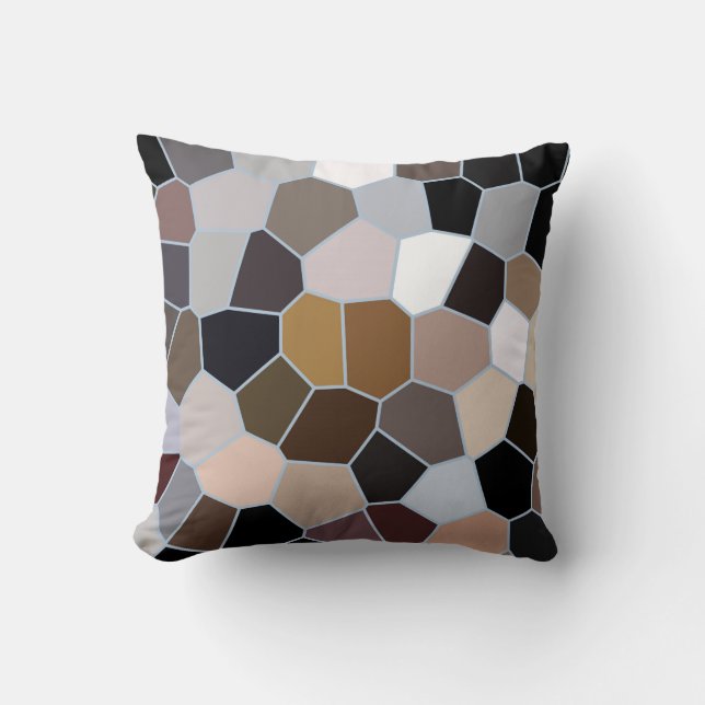 Earth Toned Stained Glass Pattern Cushion (Front)