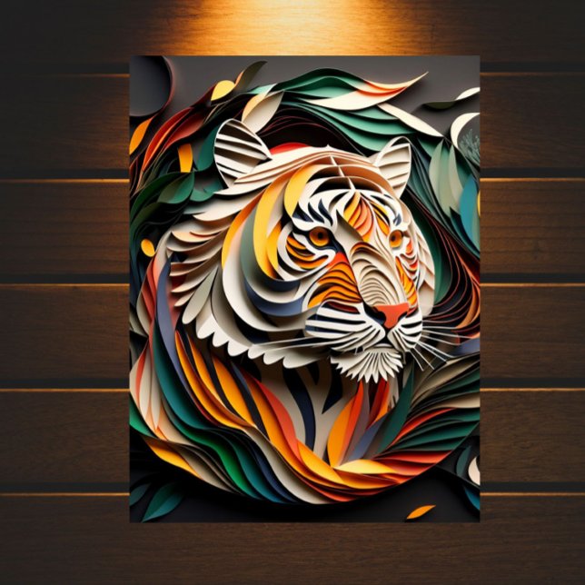 Earth-Toned Tiger: A Paper Quilling Art Poster (Creator Uploaded)