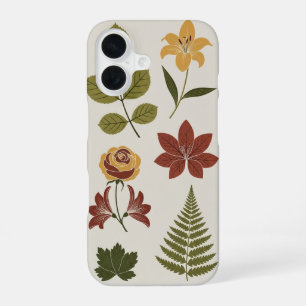 Earth-Toned Vintage Flora iPhone 16 Case