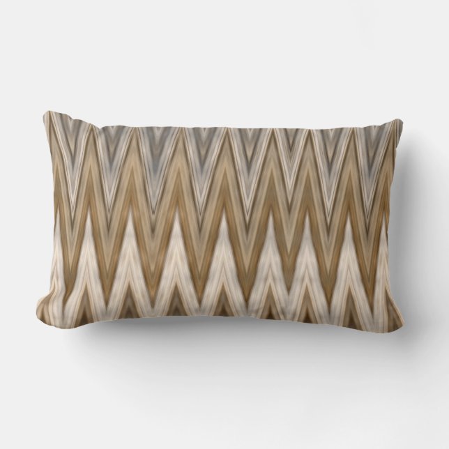 Earth Toned Wavy Pattern Lumbar Cushion (Front)