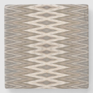 Earth Toned Wavy Pattern Stone Coaster