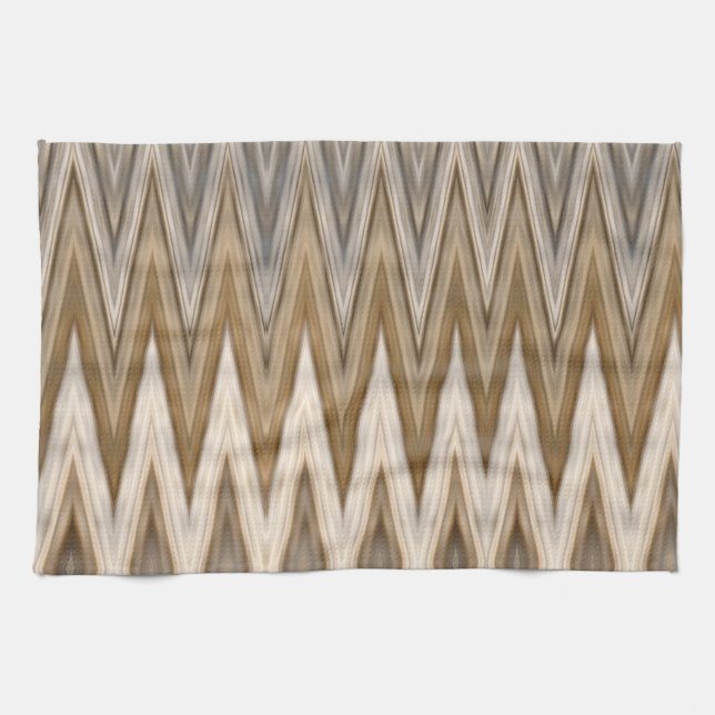 Earth Toned Wavy Pattern Tea Towel (Horizontal)
