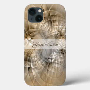 Earth Tones Abstract Modern Fractal Art Name iPhone 13 Case