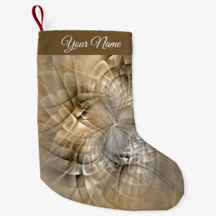 Earth Tones Abstract Modern Fractal Art Own Name Small Christmas Stocking