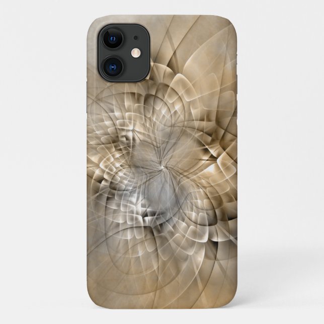 Earth Tones Abstract Modern Fractal Art Texture Case-Mate iPhone Case (Back)