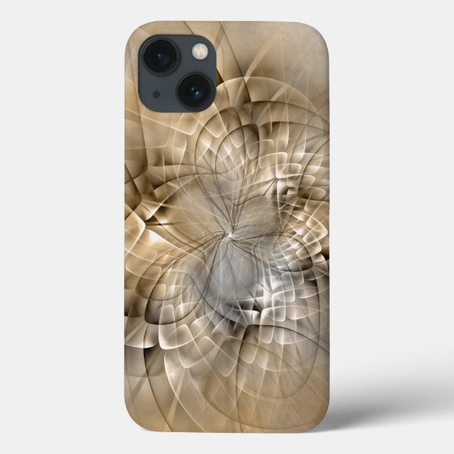 Earth Tones Abstract Modern Fractal Art Texture Case-Mate iPhone Case (Back)