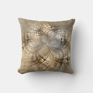 Earth Tones Abstract Modern Fractal Art Texture Cushion
