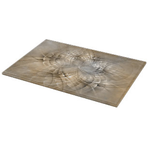Earth Tones Abstract Modern Fractal Art Texture Cutting Board