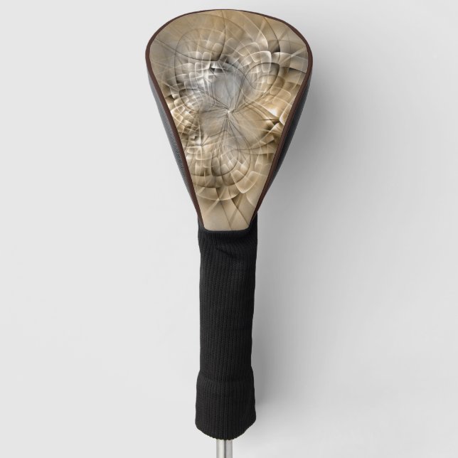 Earth Tones Abstract Modern Fractal Art Texture Golf Head Cover (Front)